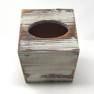 Distressed Wood Tissue Box